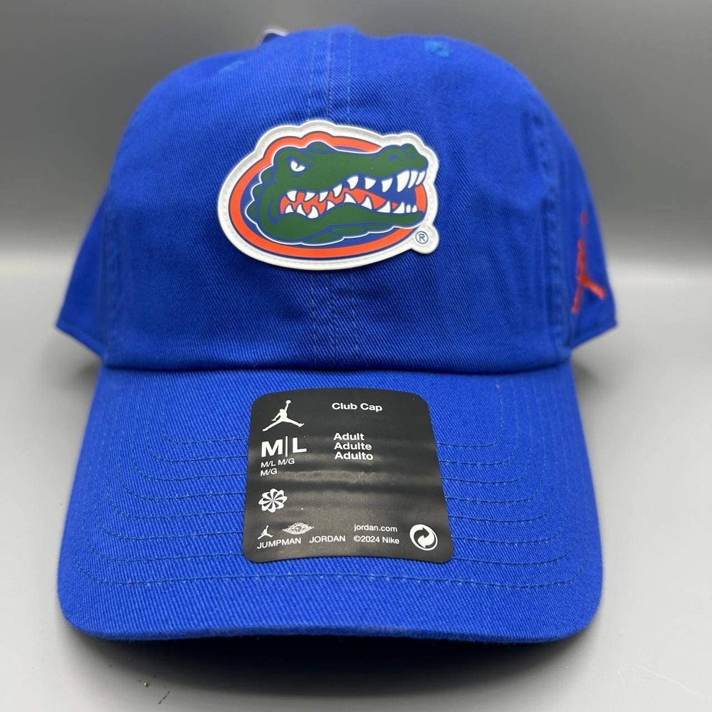 Florida Gators x Air Jordan Club Hat Men M-L Blue Jumpman Strap Back Cap‎ New